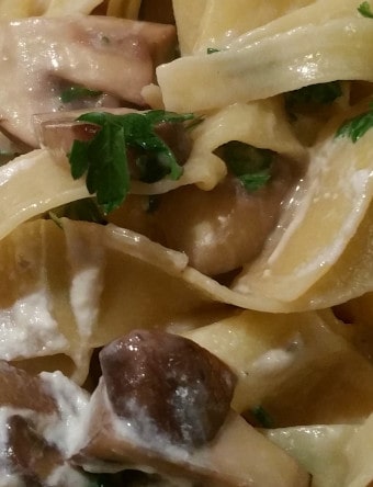 Beachbites pappardelle gorgonzola